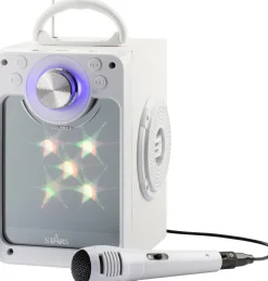 Karaokemaskine m. bluetooth + lys - Hvid|Børn Musikinstrumenter Til Børn