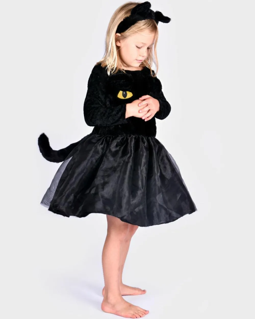 Den Goda Fen Kattekjole- og ører, str. 4-6 år| Halloween|Fastelavn