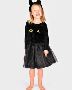 Den Goda Fen Kattekjole- og ører, str. 4-6 år| Halloween|Fastelavn