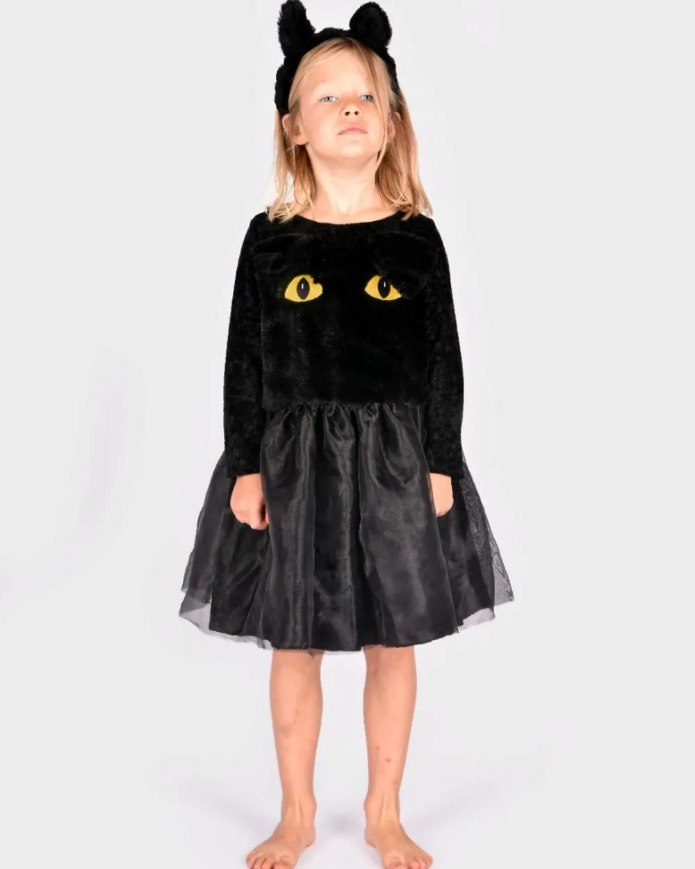 Den Goda Fen Kattekjole- og ører, str. 4-6 år| Halloween|Fastelavn