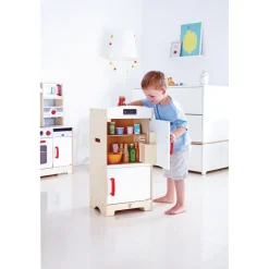 Hape Køle-fryseskab inkl. isterningemaskine| Trælegetøj|Legekøkken & Legemad