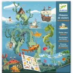 Djeco Klistermærkebog - Havet| Legetøj Til Ferien|Tegne- & Malegrej