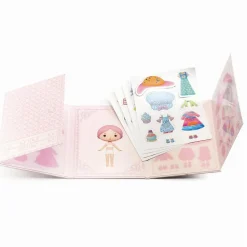 Djeco Klistermærkehæfte Tinyly - Klæd Miss Lilypink på| Legetøj Til Ferien|Tegne- & Malegrej