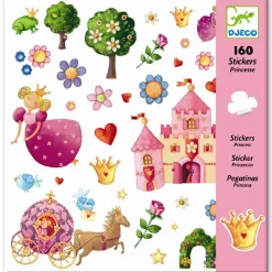 Djeco Klistermærker - Prinsesseliv, 160 stk.| Tegne- & Malegrej