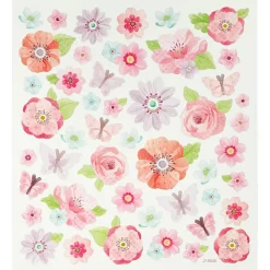 Creativ Company Klistermærker - Rosa forårsblomster, 1 ark| Påske|Tegne- & Malegrej