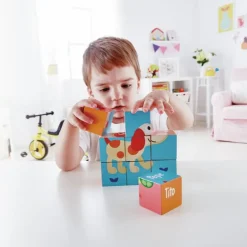 Hape Klodspuslespil m. 9 klodser - Dyrevenner| Puslespil|Tumlinge Legetøj