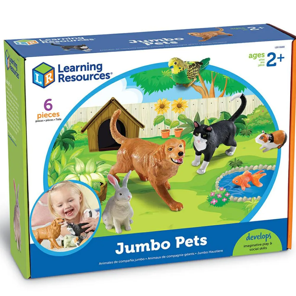 Learning Resources Kæmpe kæledyr, 6 stk| Tumlinge Legetøj|Dyrefigurer