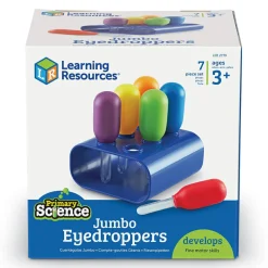 Learning Resources Kæmpe pipette med stativ, 6 stk.| Finmotorik|Naturvidenskab