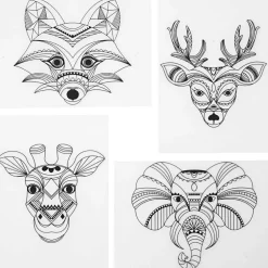 Creativ Company Krympeplast m. motiver - Vilde dyr, 4 ark| Kreativ Leg