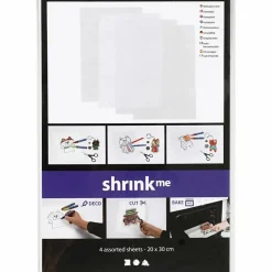 Creativ Company Krympeplast transparent mat - 20x30 cm, 4 ark| Kreativ Leg|Tegne- & Malegrej