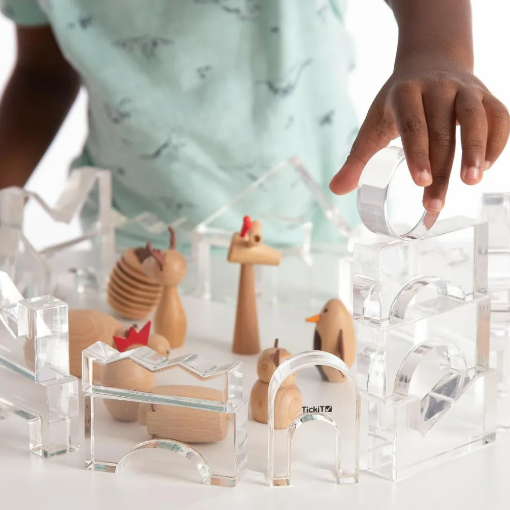 tickit® Krystalformer - Transparent, 25 stk| Montessori|Lysborde