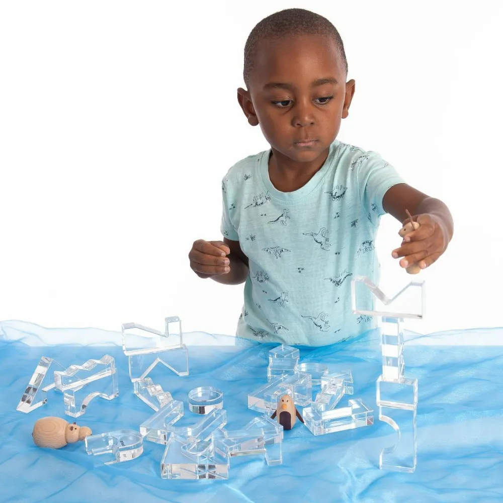 tickit® Krystalformer - Transparent, 25 stk| Montessori|Lysborde