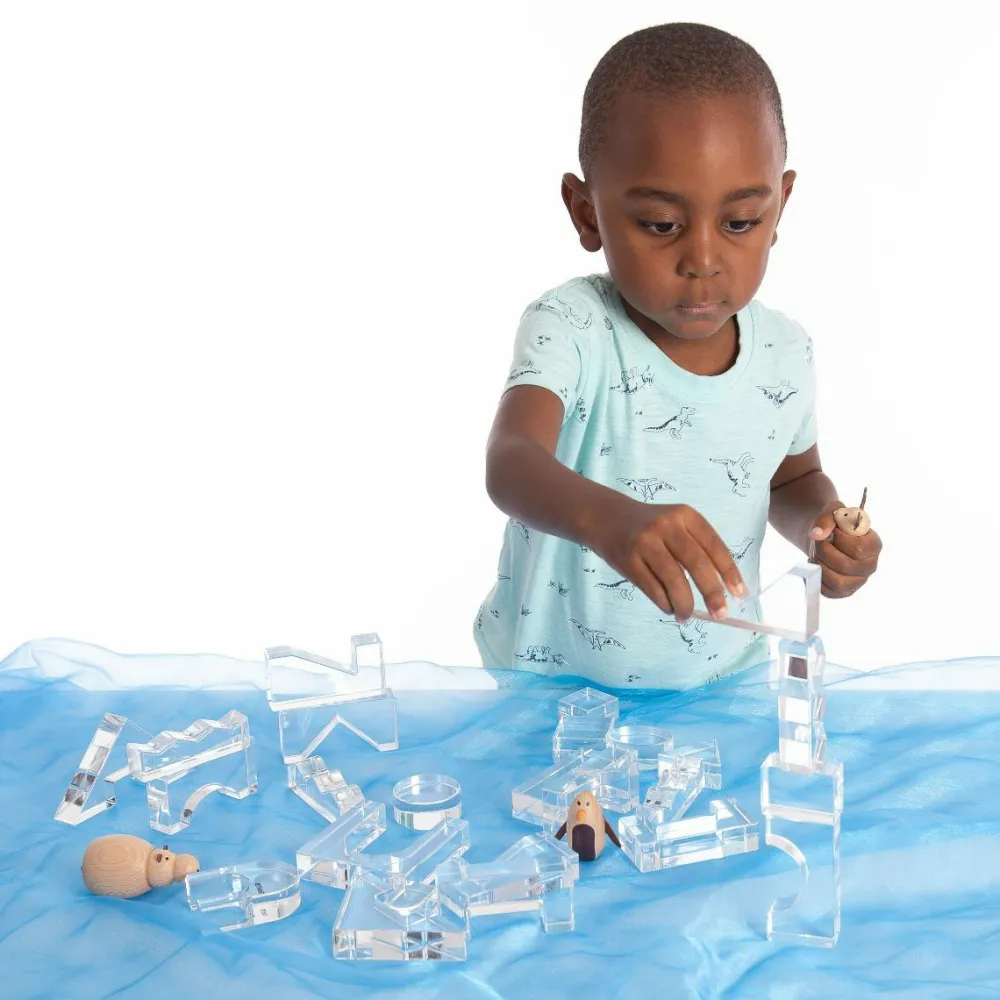 tickit® Krystalformer - Transparent, 25 stk| Montessori|Lysborde