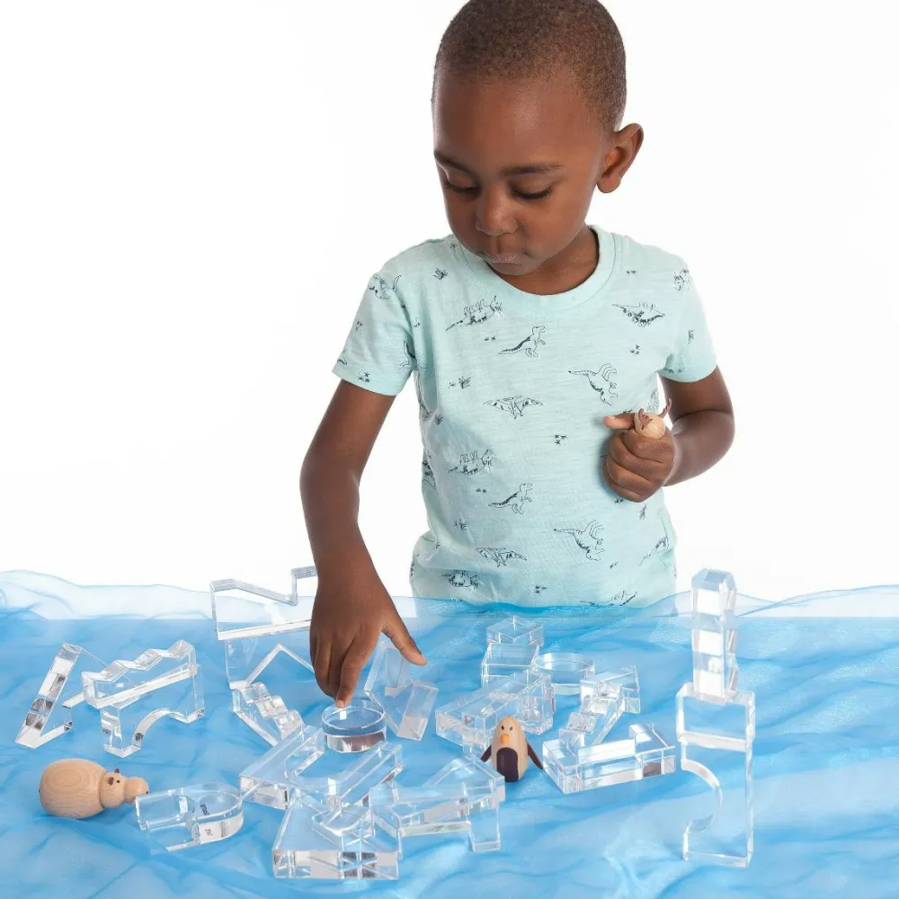 tickit® Krystalformer - Transparent, 25 stk| Montessori|Lysborde