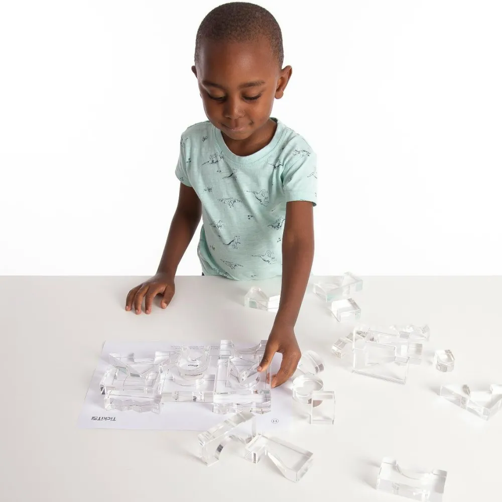 tickit® Krystalformer - Transparent, 25 stk| Montessori|Lysborde