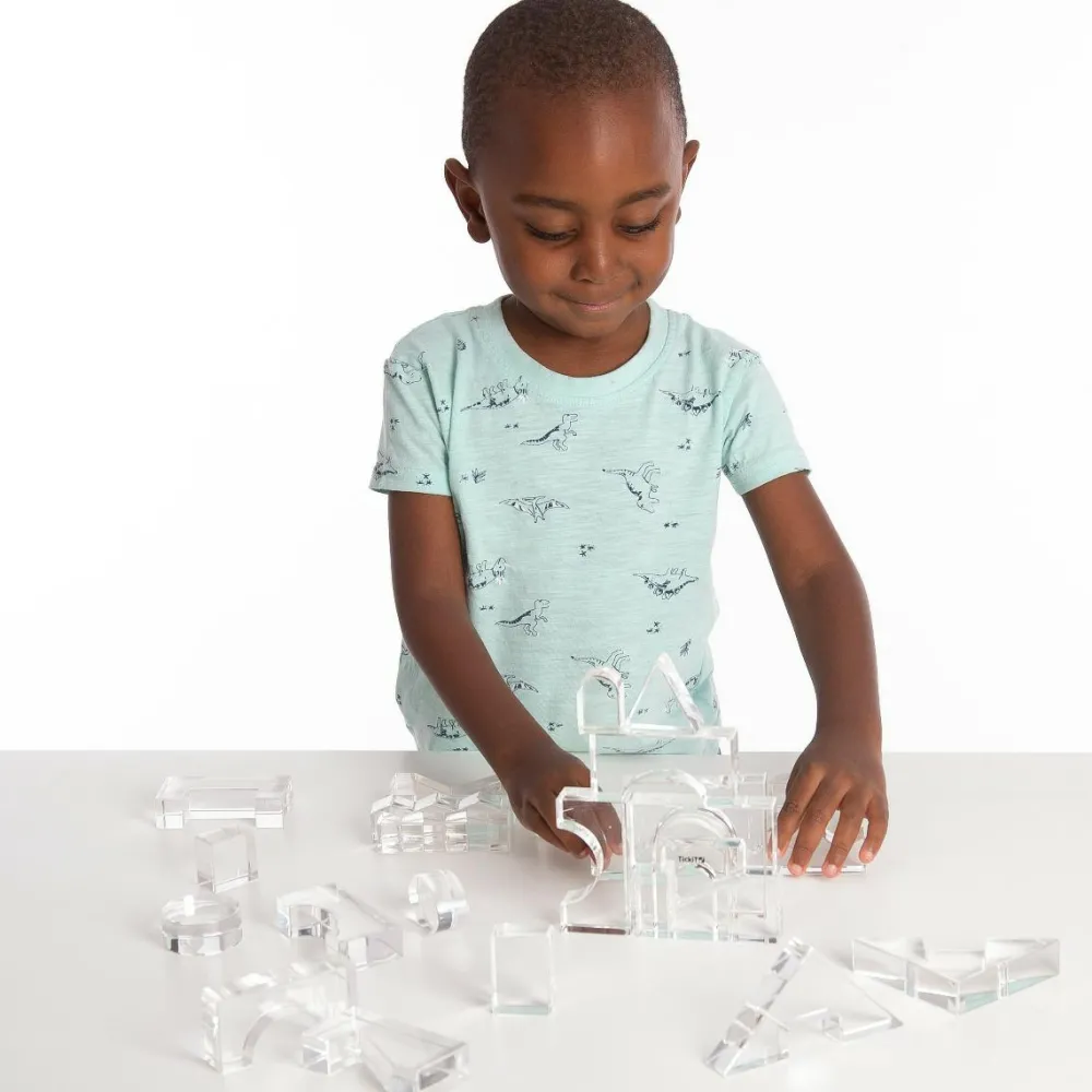 tickit® Krystalformer - Transparent, 25 stk| Montessori|Lysborde