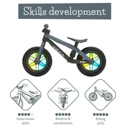 Chillafish Løbecykel BMXie GLOW - Antracit (2-5 år)| Løbecykler|Tumlinge Legetøj