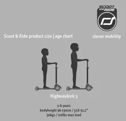 Scoot & Ride Løbehjul - Highwaykick 3 m. LED, Blueberry| Løbehjul