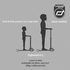 Scoot & Ride Løbehjul - Highwaykick 5 m. LED, Peach| Løbehjul