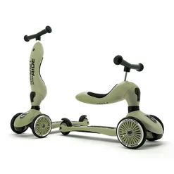 Scoot & Ride Løbehjul/Løbecykel - Highwaykick 1, Olive| Tumlinge Legetøj|Løbehjul