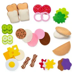Melissa & Doug Legemad - Sandwich af filt, 33 dele| Rolleleg|Legekøkken & Legemad