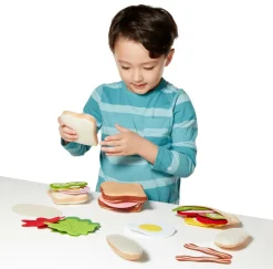 Melissa & Doug Legemad - Sandwich af filt, 33 dele| Rolleleg|Legekøkken & Legemad