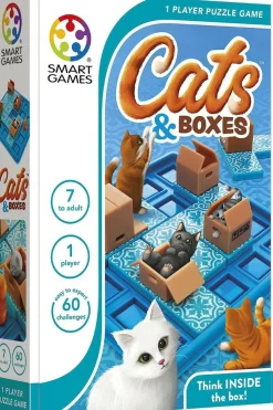 SmartGames Logikspil - Cats & Boxes| Logik & Talforståelse|Legetøj Til Ferien