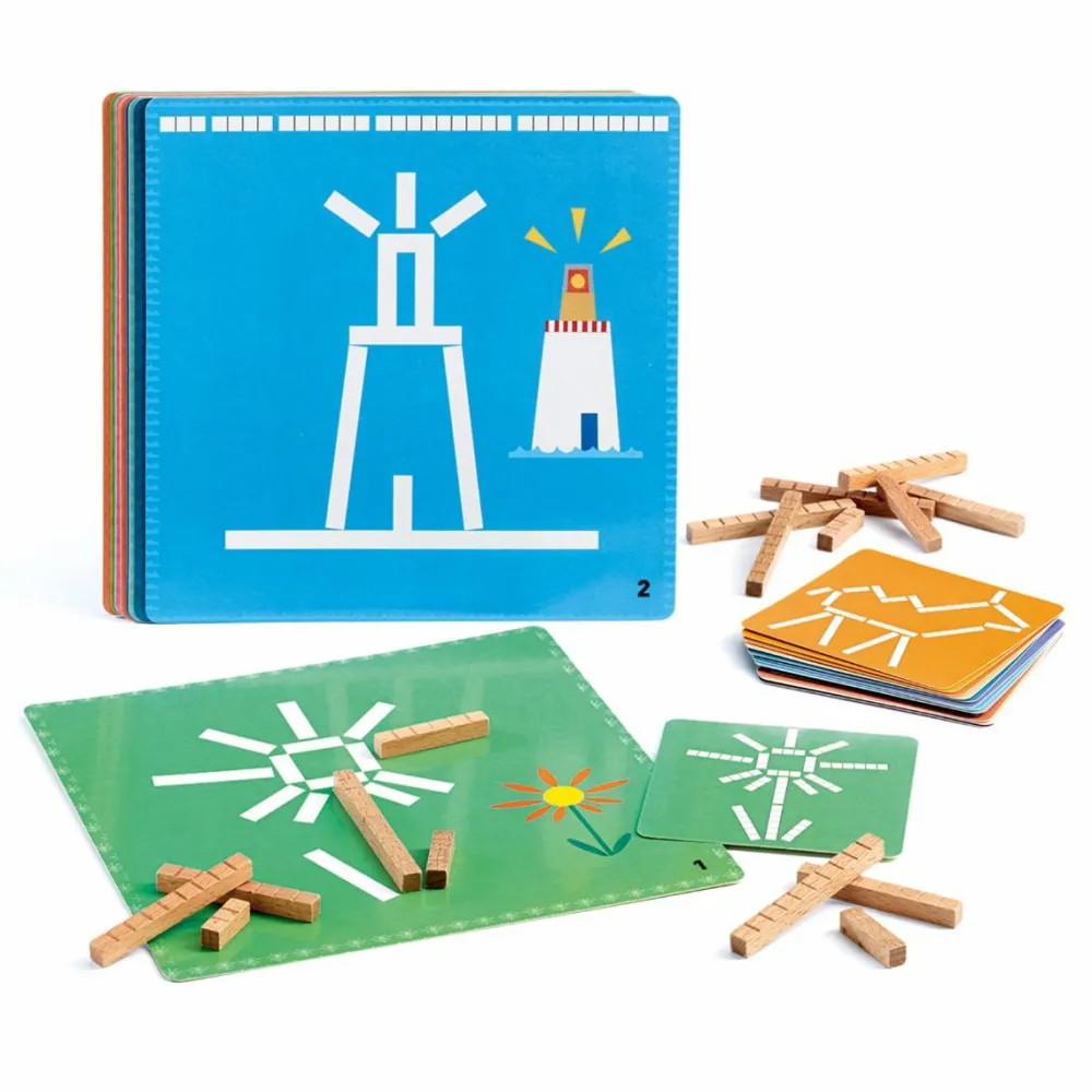 Djeco Logikspil - Eduludo, Sticks| Logik & Talforståelse|Spil