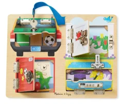 Melissa & Doug Låsebræt m. 4 jumbolåger| Vis Alle Varer (Særlige Behov)|Finmotorik