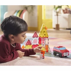 Magna-Tiles | Brandredningsaktion, 27 stk| Stem Læringslegetøj|Magnetlegetøj & Magnetbyggesæt