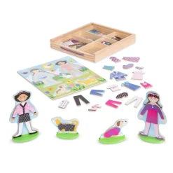 Melissa & Doug Magnetisk påklædningsdukke, Bedste veninder| Magnetlegetøj & Magnetbyggesæt|Dukker