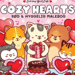 Malebog - Cozy Hearts| Voksenværk|Legetøj Til Ferien