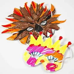 Creativ Company Masker i pap, 5 stk| Kreativ Leg|Fastelavn