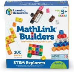 Learning Resources MathLink 100 stk. - Inkl. 10 udfordringer| Logik & Talforståelse|Stem Læringslegetøj