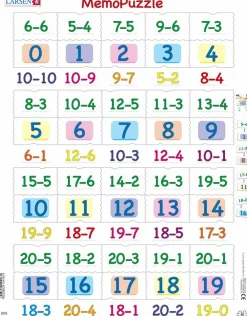 Larsen Memo Puslespil - Plus / Minus| Skolesjov|Matematik & Leg