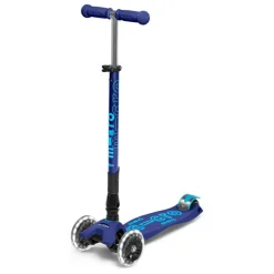 Micro - Maxi Deluxe Foldbar LED, Navy| Løbehjul