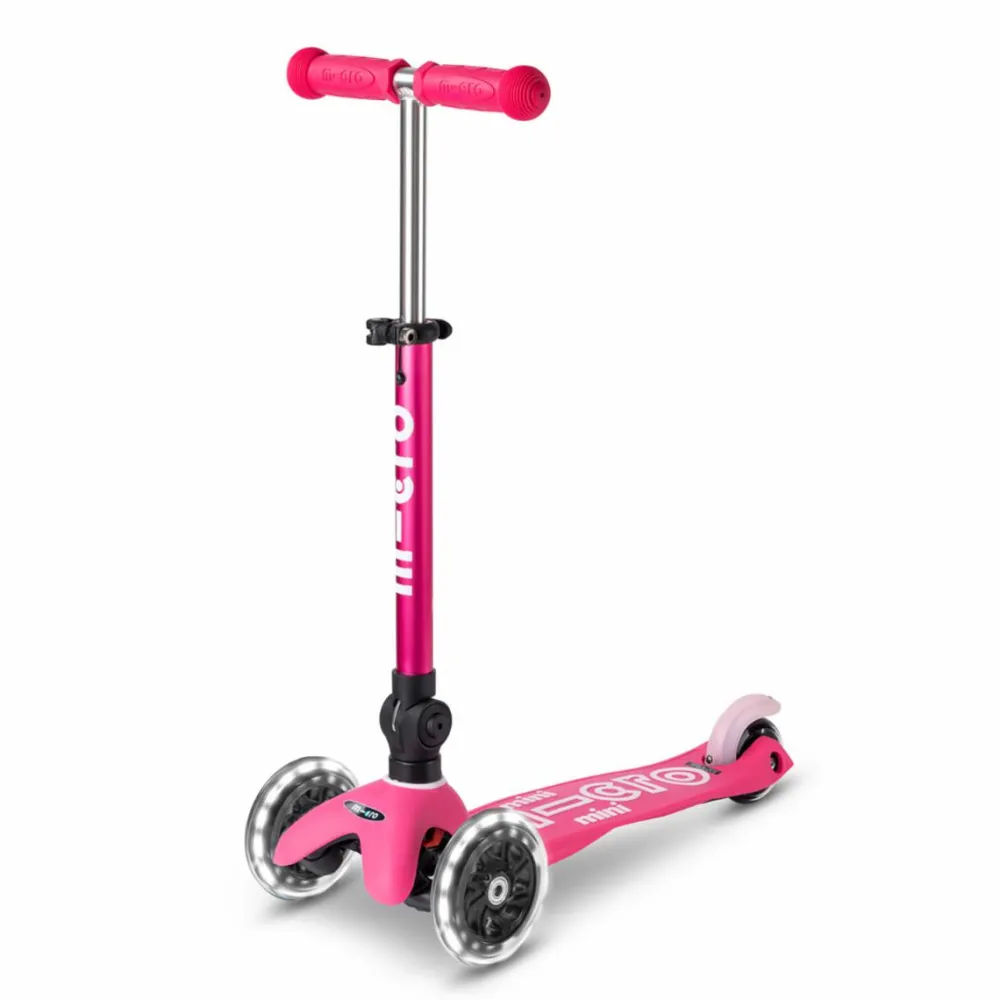 Micro - Mini Deluxe foldbar LED, Pink| Løbehjul|Løbecykler