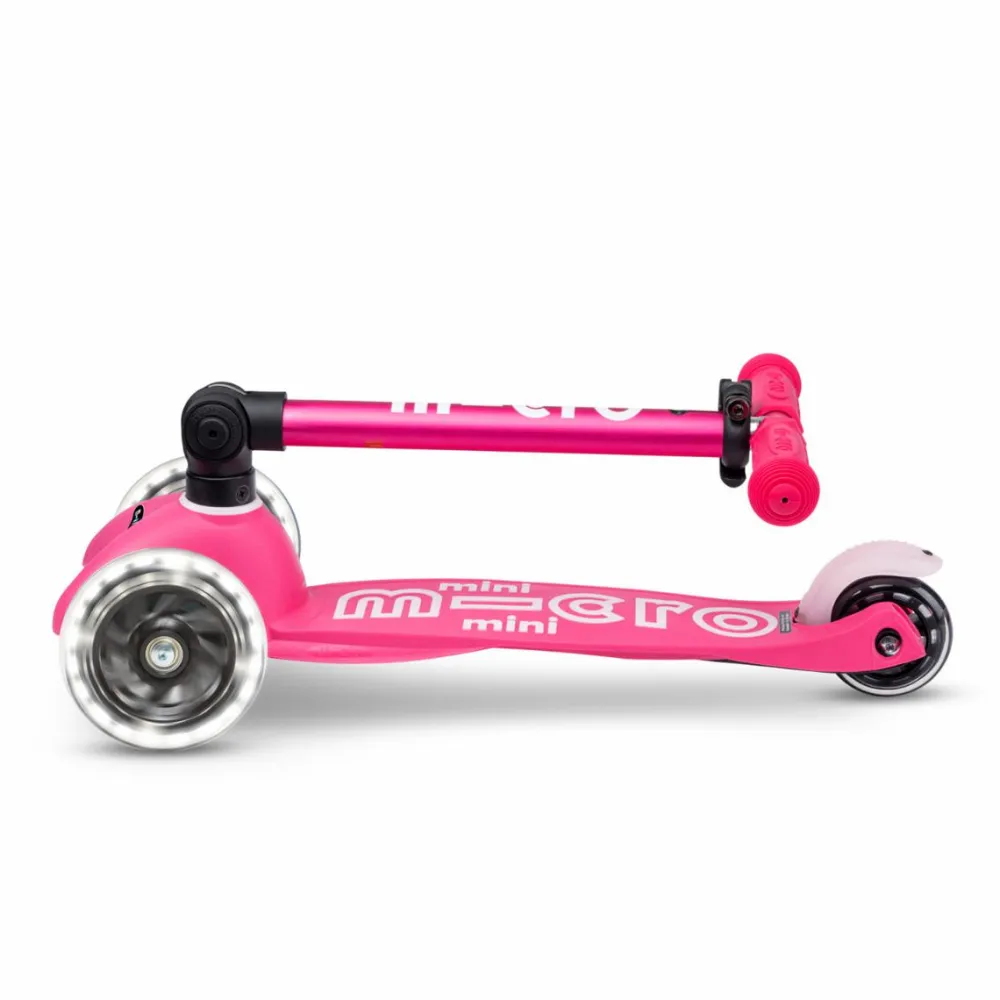 Micro - Mini Deluxe foldbar LED, Pink| Løbehjul|Løbecykler