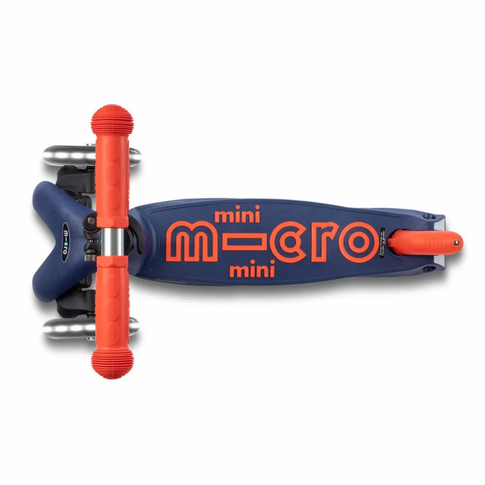 Micro - Mini Deluxe foldbar LED, Marineblå| Tumlinge Legetøj|Løbehjul