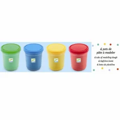 Djeco Modellervoks - 4 x 140 gram - Basisfarver| Kreativ Leg|Tumlinge Legetøj