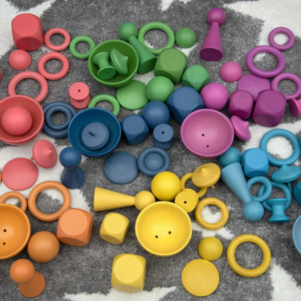 tickit® Montessori regnbue sæt, 84 dele| Trælegetøj|Montessori