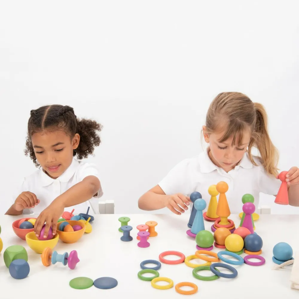tickit® Montessori regnbue sæt, 84 dele| Trælegetøj|Montessori