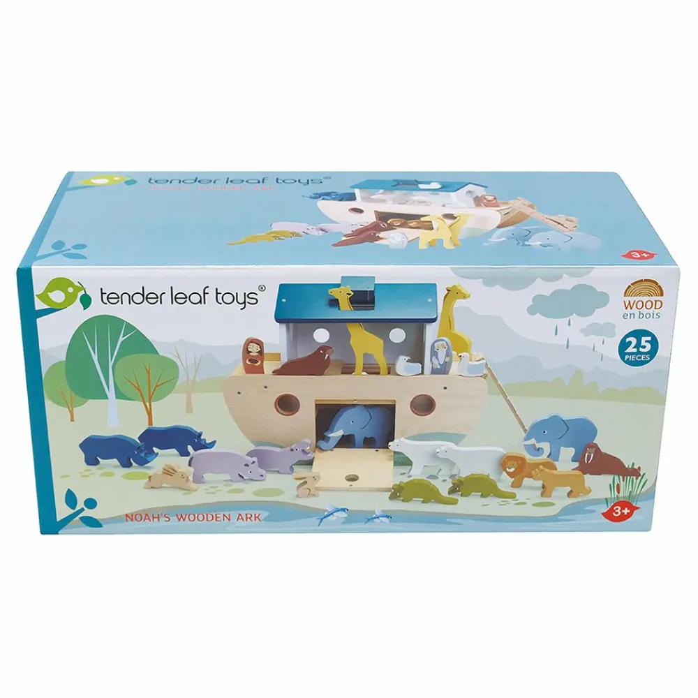 Tender Leaf Noahs Ark - Inkl 10 dyrepar| Trælegetøj|Dyrefigurer