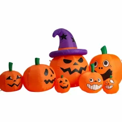 Oppustelige Halloween-græskar med lys, 210 cm| Halloween