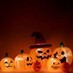 Oppustelige Halloween-græskar med lys, 210 cm| Halloween
