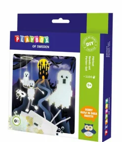 Playbox Perlesæt - Spøgelser (selvlysende), 1.100 stk| Halloween|Kreativ Leg
