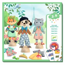 Djeco Påklædningsdukker m. stickers - Bonjour Paris| Legetøj Til Ferien|Tegne- & Malegrej