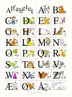 Plakat 30 x 40 cm. - ABC|Børn Til Børneværelset|Babylegetøj