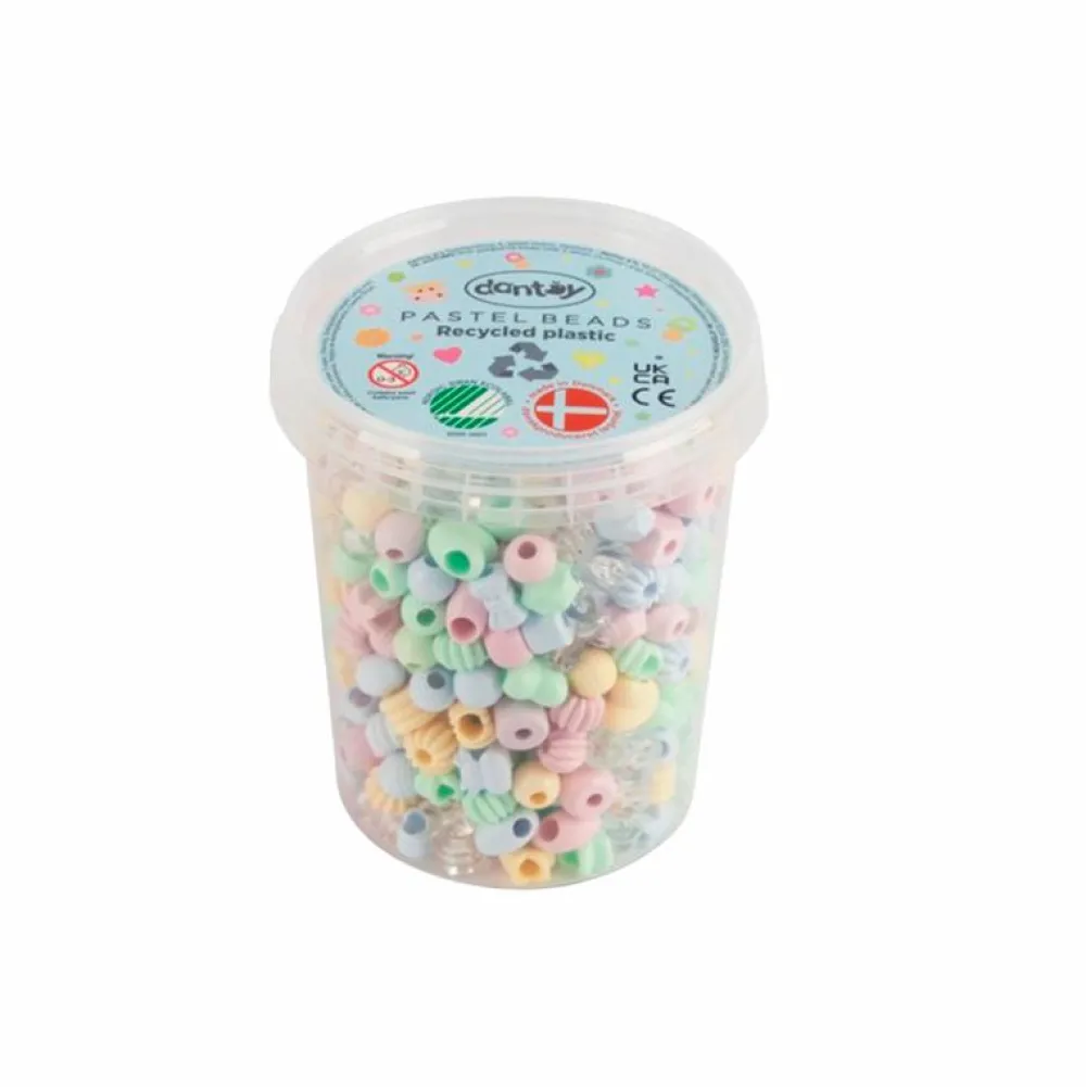 Dantoy Plastperler - Pastel, 520 stk| Lav Selv Smykker|Kreativ Leg