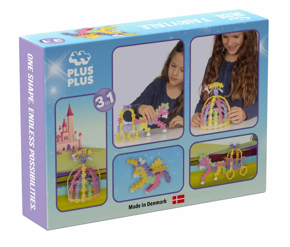 Plus-Plus Pastel - 3-i-1 Eventyr, 220 stk| Finmotorik|Byggesæt